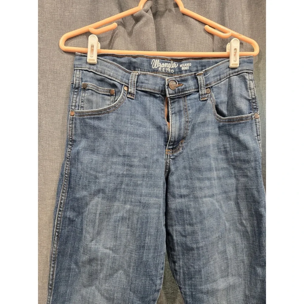 Wrangler Retro Relaxed Boot Jeans Boys 16 Husky Med Wash Stretch Denim Western